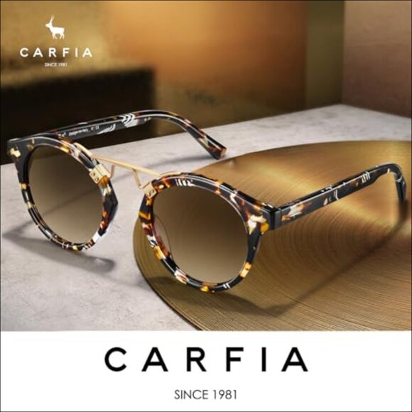 Acetate Polarized Sunglasses for Women Small Face Retro Round main image 6